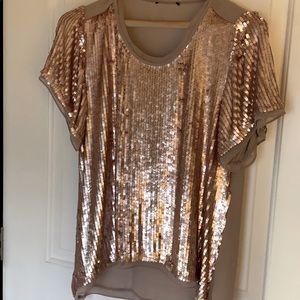 Velvet- Sparkling rose & nude ss t shirt size Med